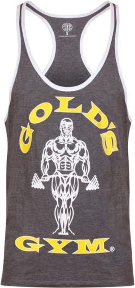 GGVST004 Muscle Joe Contrast Vest - Grey Marl/White - S