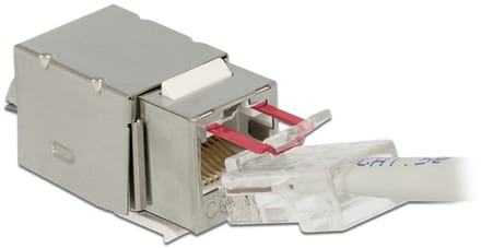 STP CAT6 Gigabit Keystone module RJ45 (beveiligd) - LSA (toolless) / metaal