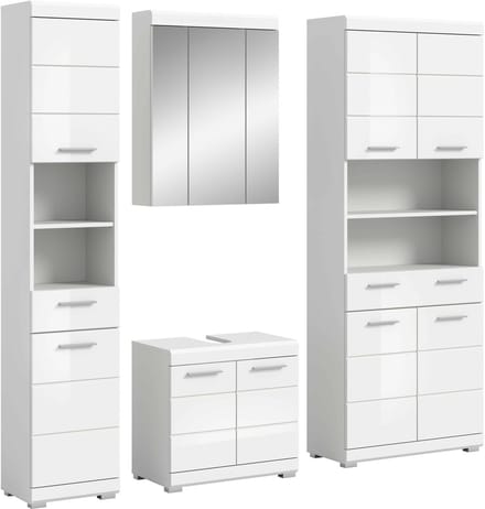 Scout badkamercombinatie wit hoogglans MDF TZ wit NB - 34x186x191cm
