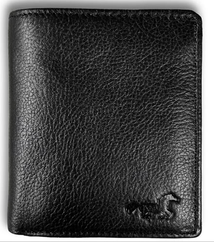 Portemonnee - Staand model - Compact - portefeuille - RFID - Leer - Zwart