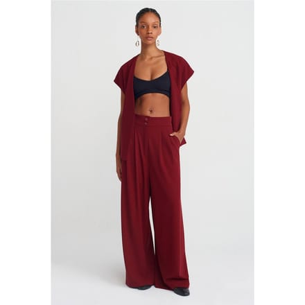 Hoge Taille Plissé Wijde Pantalon