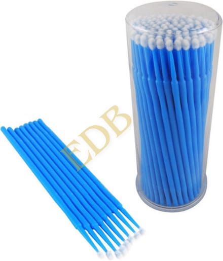 disposable micro applicators, disposable microbrushes, wegwerp wattenstaafje - Micro Borstels, microbrushes, donkerblauw - 100 stuks