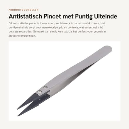 Dailygoods - Antistatisch Pincet met Puntig Uiteinde voor Micro-elektronica
