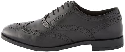 Next - Heren - Leren Oxford-brogues met brede pasvorm - Zwart