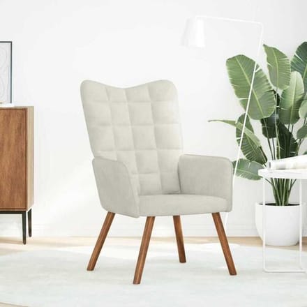 vidaXL - Relaxstoel - fluweel - crèmekleurig