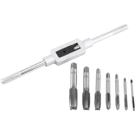 Jeu de clés à tarauder réglables avec tarauds métriques M345681012 white