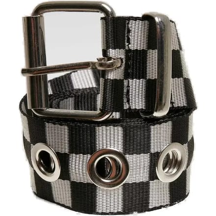 Urban Classics - Checker with Eyelets Riem - S/M - Zwart/Wit