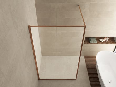 Wiesbaden Square Inloopdouche 100x200 cm - Nano Coating - Helder Glas - Geborsteld Brons Koper