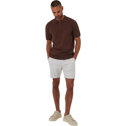Threadbare Heren Whittley gestructureerd poloshirt met korte mouwen (Walnoot)