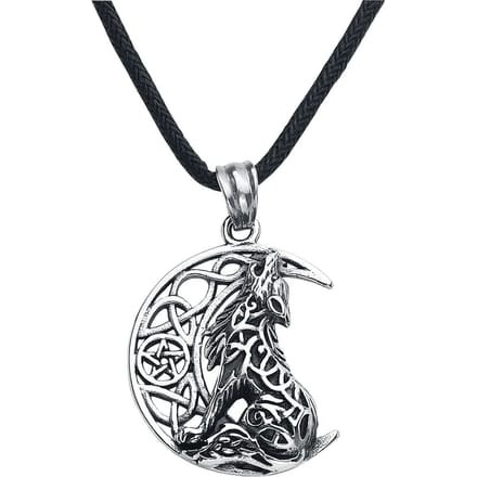 etNox - Gothic Halsketting - Howling Wolf - voor Vrouwen - zilverkleurig