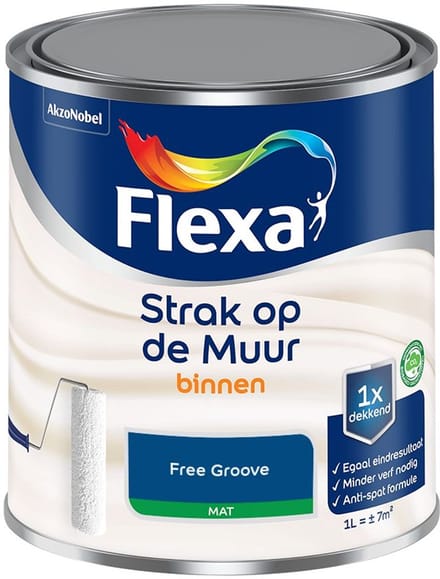 Flexa - Strak Op De Muur Binnen Mat - Free Groove - Mengverf - 1 L