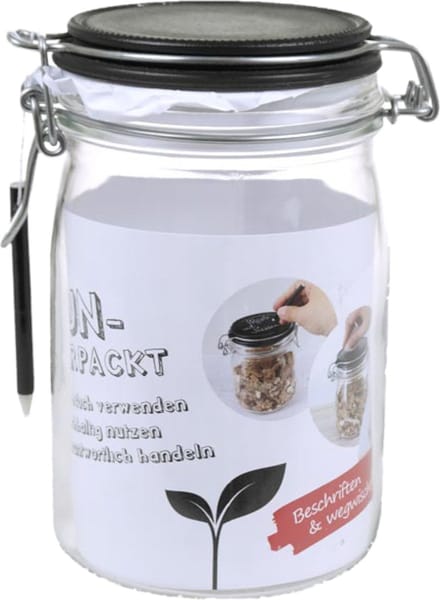Weckpot, Beugelpot Met Krijtborddeksel + Krijtpotlood - 1000ml