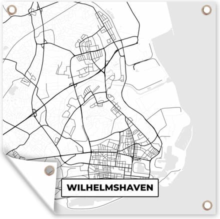 Tuindoek Wilhemshaven - Plattegrond - Kaart - Stadskaart - 100x100 cm