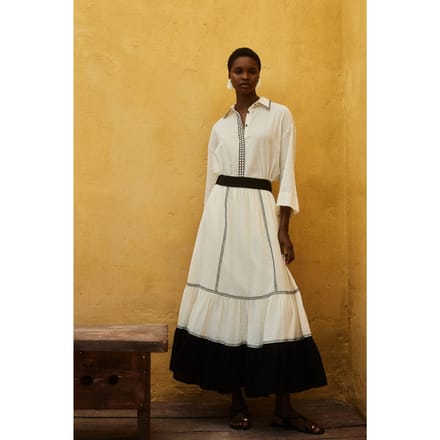 Devotion Twins Erato Midi Skirt Gaze Black Offwhite Taglia: S | Minigonne Outlet | Donna | Nero
