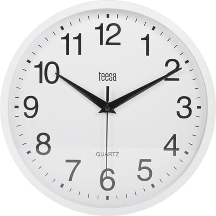 Teesa TSA0037 - Wandklok - 25 cm - wit