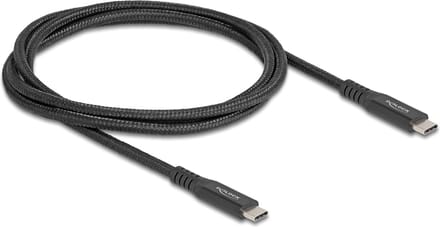 Delock USB 20 Gbps Cable USB Type-C™ male to male PD 3.0 100 W E-Marker 1 m black metal