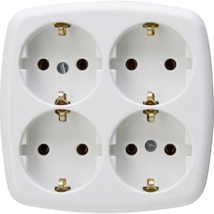 Kopp 121001009 Stekkerdoos 4-voudig Artic-wit Zonder stekker 1 stuk(s)
