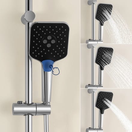 Lonheo max Doucheset met Handdouche - Handdouche met 3 stralen - Glijstang 70 cm - Doucheslang 150 cm
