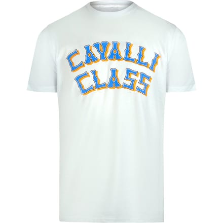 Cavalli Class Gelaagd Logo Off-white T-shirt
