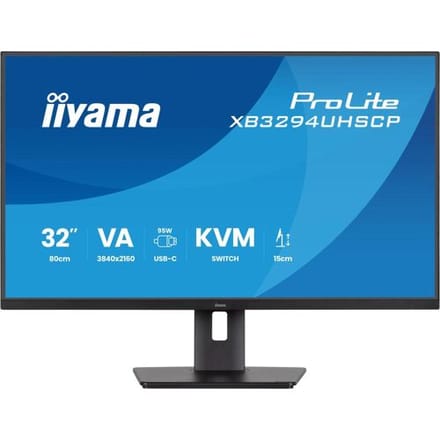 iiyama ProLite XB3294UHSCP-B1 - 32 inch - 4K - VA - USB-Hub (4x) - Verstelbaar - USB-C - KVM-switch