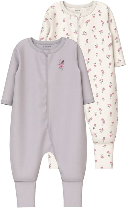 NAME IT - NBFNIGHTSUIT 2P ZIP FF FLOWER NOOS - Baby - Pyjamas