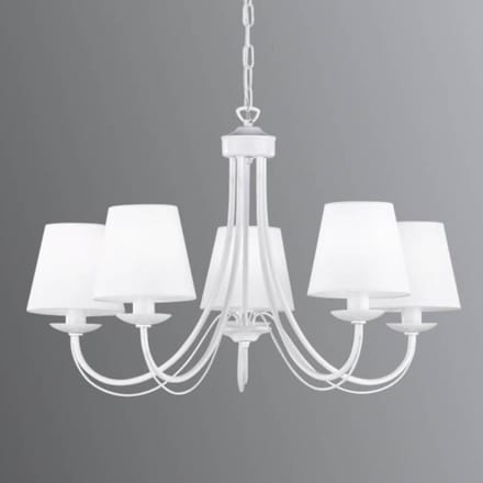 Trio Lighting Kroonluchter Cortez, wit, 5-lamps
