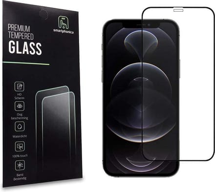 Smartphonica iPhone 12 Pro Max full cover tempered glass screenprotector van gehard glas met afgeronde hoeken geschikt voor iPhone 12 Pro Max