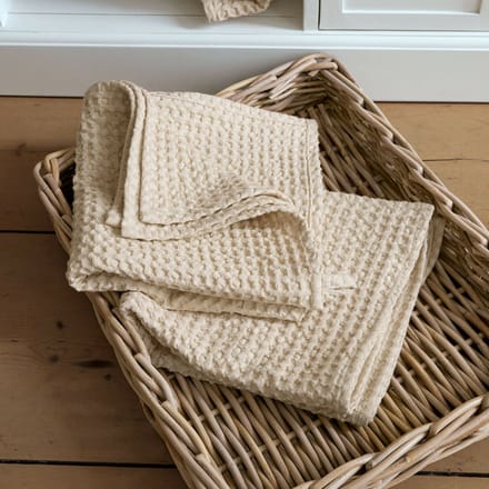 LOBERON Handdoek set van 2 Maralei beige