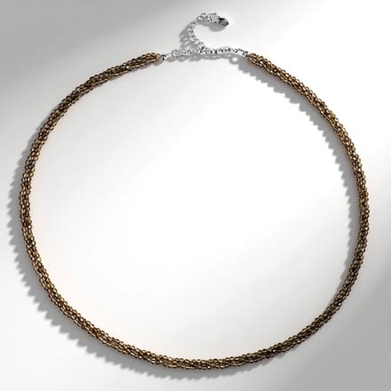 Cavill - 925 Sterling Zilver Halsketting met 44,53 ct Braziliaanse Rookkwarts - Elegante Facetgeslepen Kralen - 45 cm