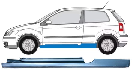 Volledige dorpel voor Volkswagen Polo 2001-2009 / Links