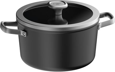 LEO Kookpot antikleef met deksel Graphite - Ø 24x14cm - Zwart - PFAS-vrij
