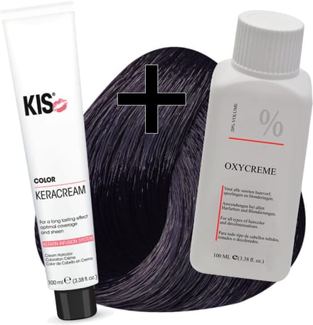 KIS haarverfset - 2C Donker cassis  - haarverf & waterstofperoxide