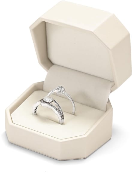 Dubbele ring doos ringendoos voor verloving Valentijnsdag