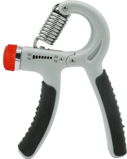 Springos Handtrainer | Handknijper | Knijphalter | Onderarm Trainer | Grijs/Zwart