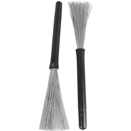 2 STUKS Staaldraad Trommelborstels Telescopische Drumstokken Draagbare Drumstokken Percussie Accessoires black