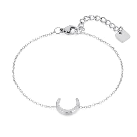 Twice As Nice Armband in edelstaal, maan 16cm+3cm