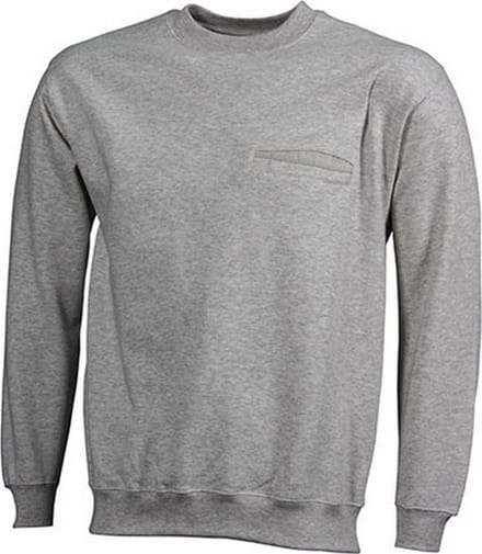 James and Nicholson Heren Ronde Zak Sweatshirt (Asgrijs)