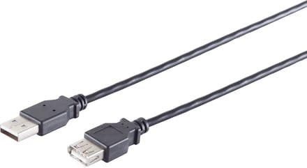USB-A verlengkabel | USB2.0 | 2,5W | zwart | 3 meter
