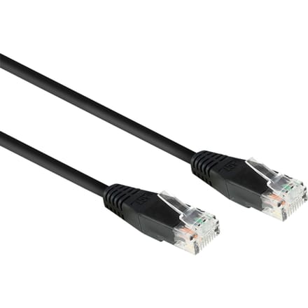 ACT Zwart 2,0 meter U/UTP CAT6 netwerkkabel met RJ45 connectorenAC4002