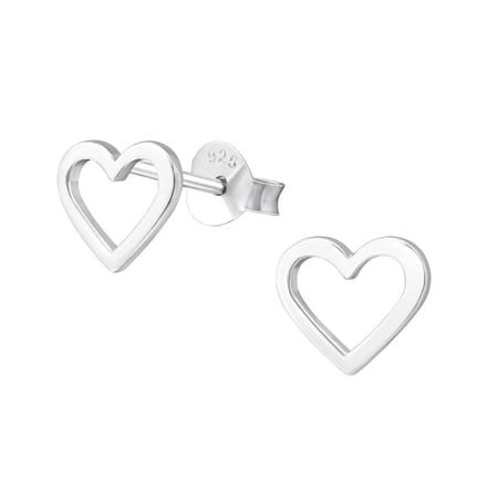 Oorbellen meisje hartje - zilver