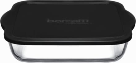 Pasabahce - Borcam vierkant ovenschaal groot, met zwarte deksel - 3200cc