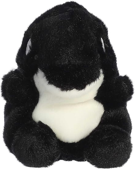Schattige Orka Knuffel - Zwart Wit Pluche Dier - Pocket Formaat - 13 cm
