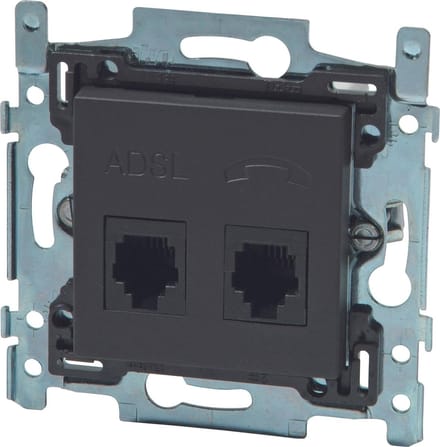 NIKO Intense Antracite inbouw telefoon RJ11 en ADSL stopcontact