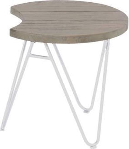 Hartman Bijtafel Sophie Teak Half Moon Wit - Ø50 x H 45cm