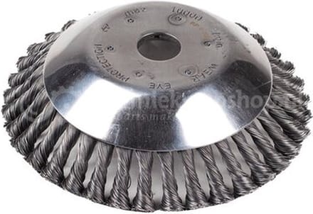 Komborstel Ø 200 mm met zeer resistente, gedraaide stalen borstelharen. Boring van 25,4 mm