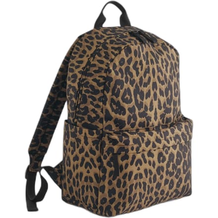 Leopard Print Backpack - Bagbase - rugtas - luipaard motief