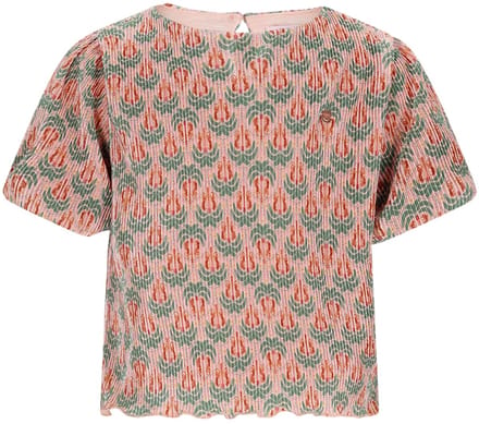 NONO - Tish AOP Plisee Top balloon sleeve - Sage Green - Maat 110