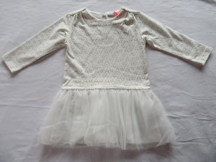 Noukie's , jurk, kleedje , creme , hartjes , 4 jaar 104