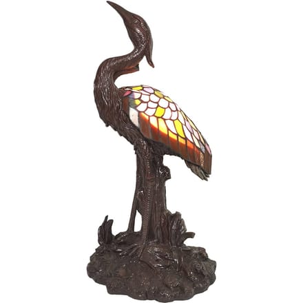 Lumilamp Tiffany Tafellamp Vogel 58 cm Bruin Geel Glas