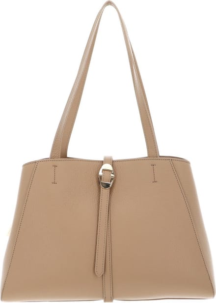 COCCINELLE Leren Schoudertas Shopper Chara Handbag Grained Leather Fresh Beige